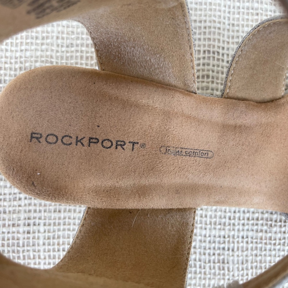 Rockport Briah Perf Sling Silver Metallic Wedge Sandals CH5113‎ Womens 7.5 M - Picture 4 of 11